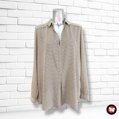 **HOY** Blusa de manga larga MANGO color Marrón y beige Talla L