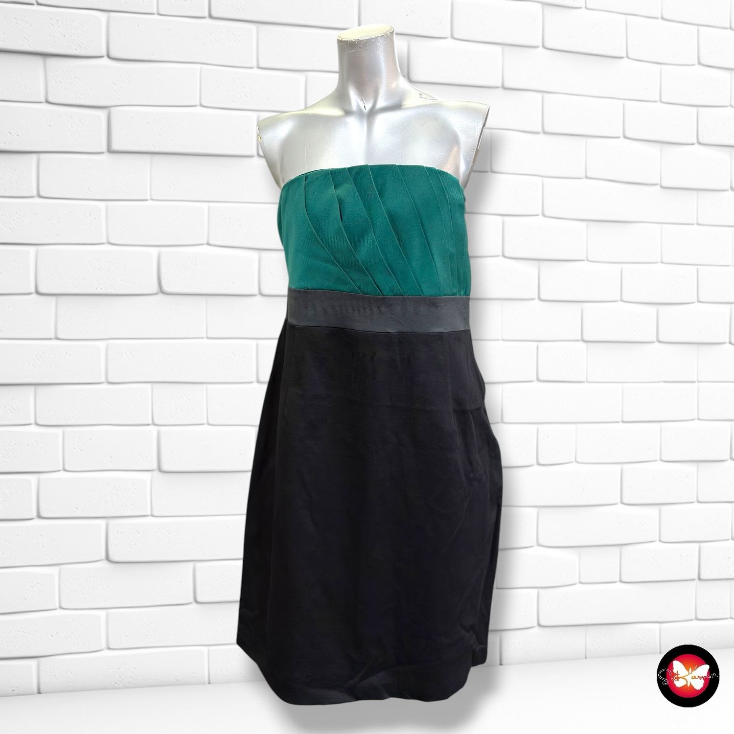 Vestido de fiesta NAF NAF color Negro y verde Talla 42