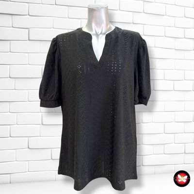 **HOY** Blusa caladita de mangas abullonadas color Negro Talla XL
