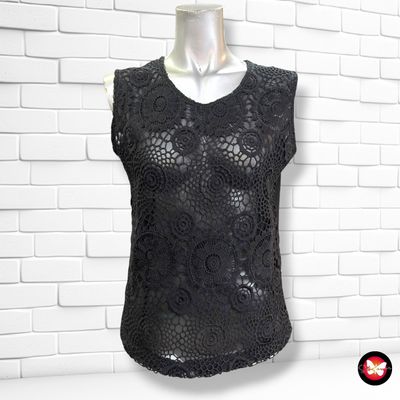 **HOY** Blusa de encaje sin mangas color Negro Talla S
