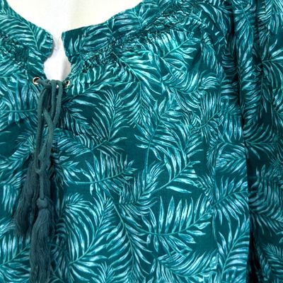 **HOY** Blusa de media manga GINA BENOTTI color Petróleo Talla 48/50