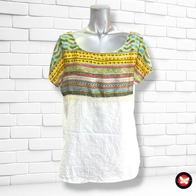 **HOY** Camiseta de manga corta con frente satinado GUITARE color Blanco y varios Talla M/L