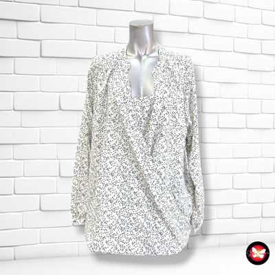 **HOY** Blusa de manga larga con escote cruzado GINA BENOTTI color Blanco y negro Talla 48/50