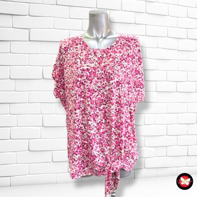 **HOY** Camiseta de manga corta con lazo BRANDTEX color Magenta y blanco Talla L (grande)