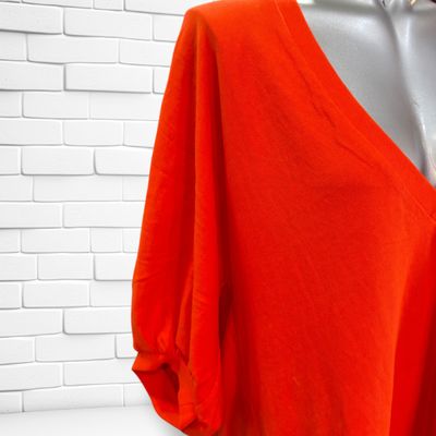 **HOY** MAXI Sudadera de manga corta ZARA color Naranja oscuro Talla S (muy grande)