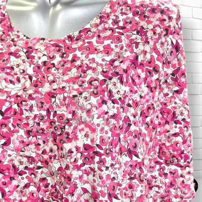 **HOY** Camiseta de manga corta con lazo BRANDTEX color Magenta y blanco Talla L (grande)