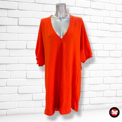 **HOY** MAXI Sudadera de manga corta ZARA color Naranja oscuro Talla S (muy grande)