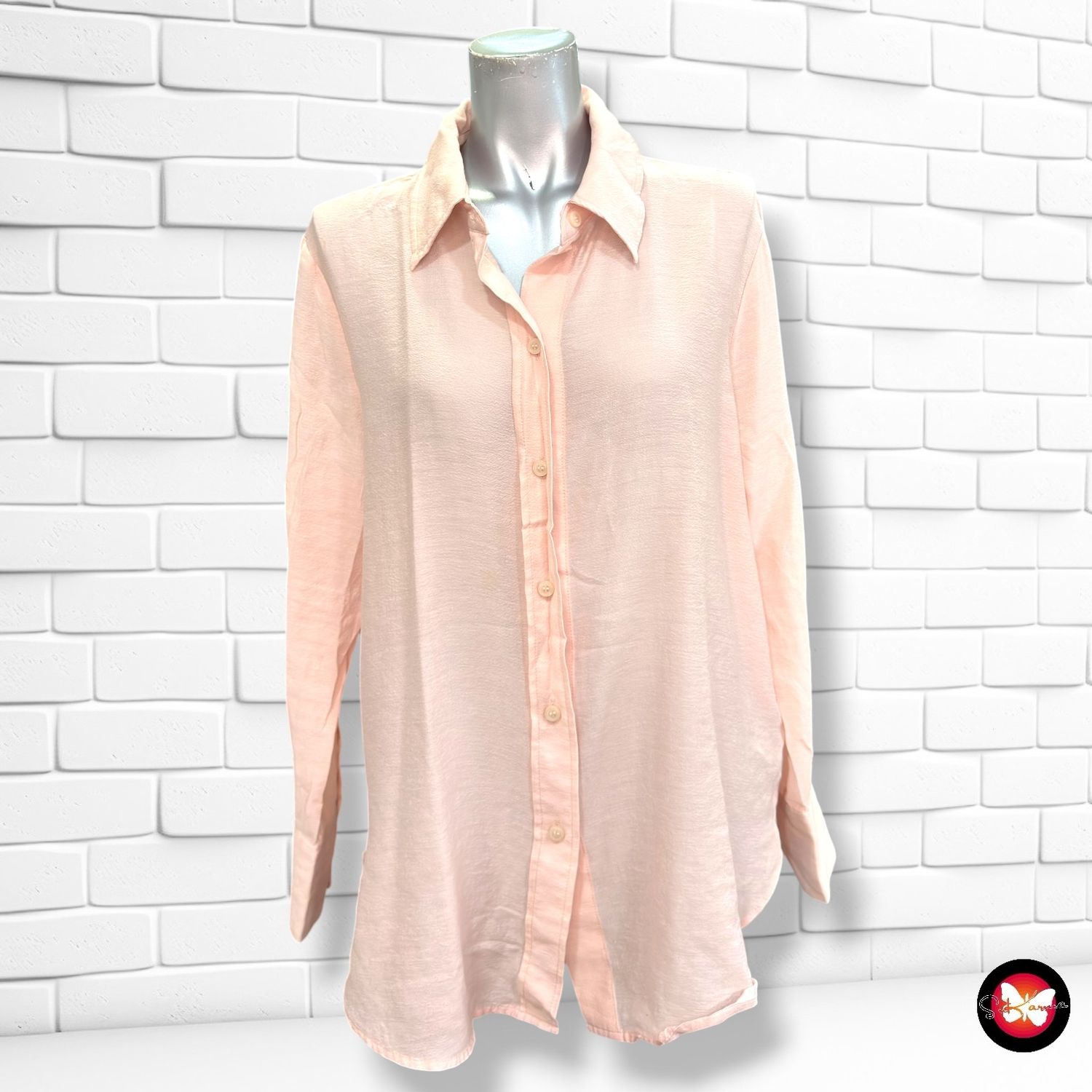 Camisa de manga larga H&amp;M color Rosa Talla M (grande)