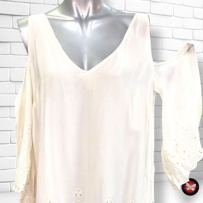 **HOY** Vestido con hombros descubiertos BERSHKA color Blanco Talla M