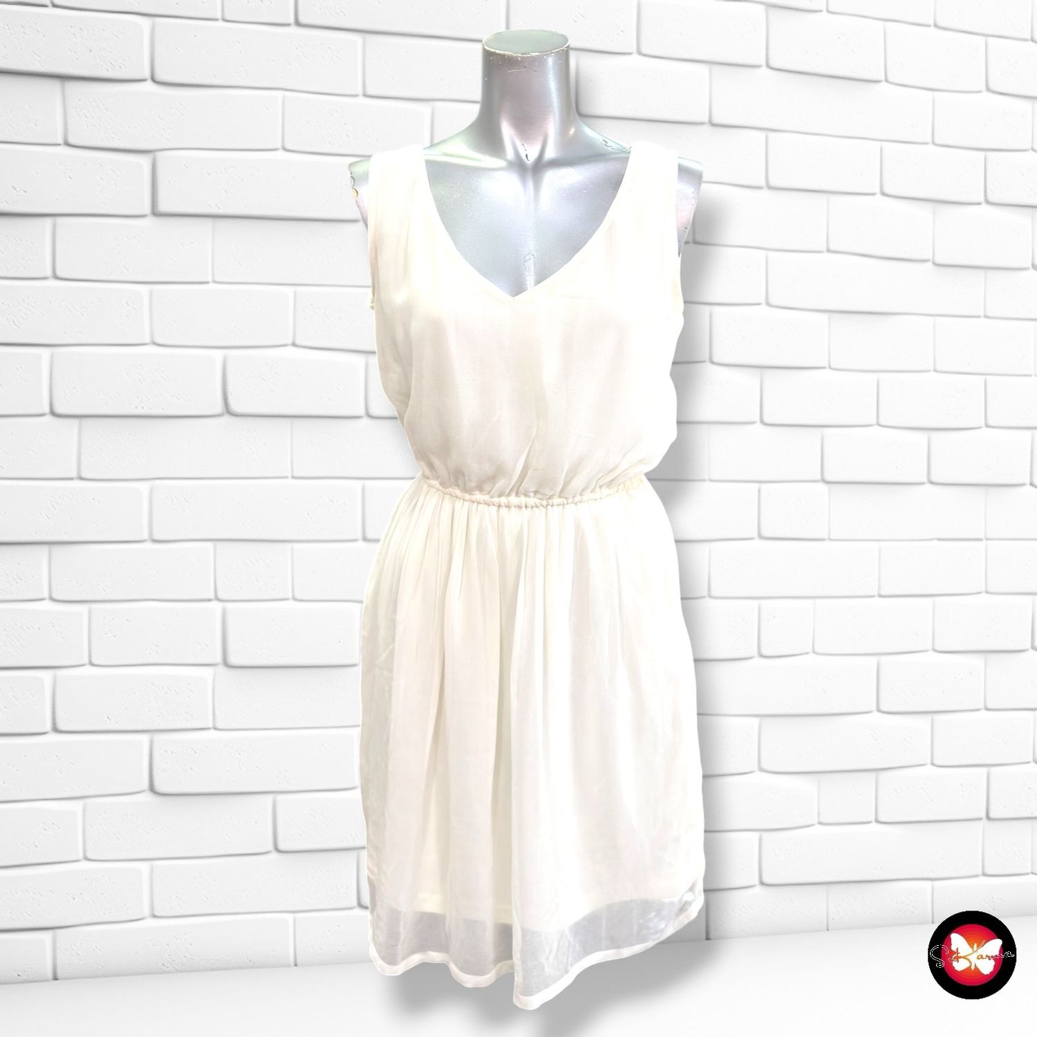 Vestido de gasa LEFTIES color Hueso Talla M