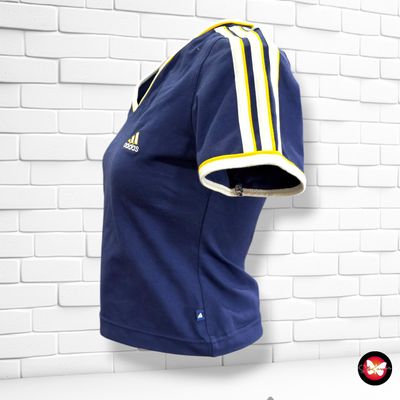 **HOY** Camiseta de manga corta cropped vintage ADIDAS color Azul Talla 38 (pequeña)