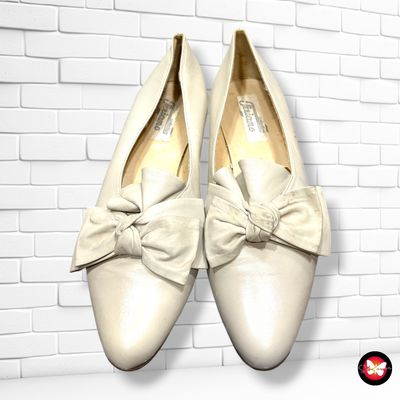 **HOY** Zapatos vintage de piel color Crema Talla Calzado 40