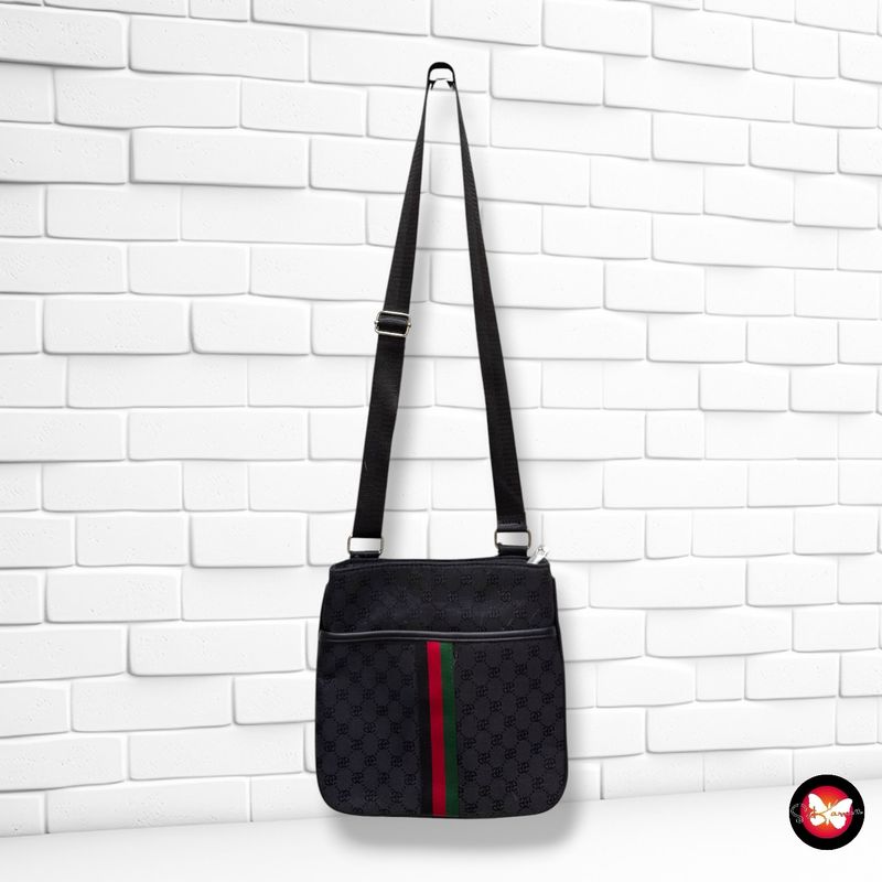 Bolso bandolera de tela color Negro Talla PEQUEÑO