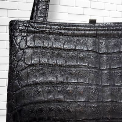 **HOY** Bolso de mano vintage efecto avestruz color Negro Talla PEQUEÑO