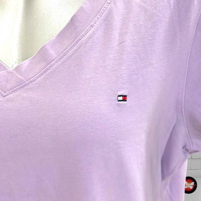 **HOY** Camiseta de manga corta TOMMY HILFIGER color Lila Talla XL (pequeña)