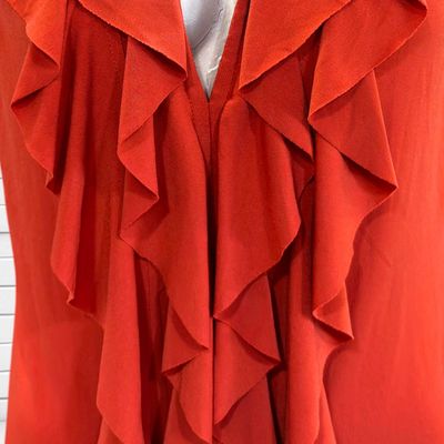 **HOY** Vestido sin mangas volantes ANTEA color Teja Talla 40