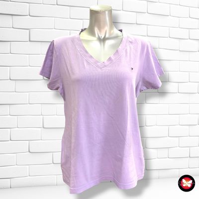 **HOY** Camiseta de manga corta TOMMY HILFIGER color Lila Talla XL (pequeña)