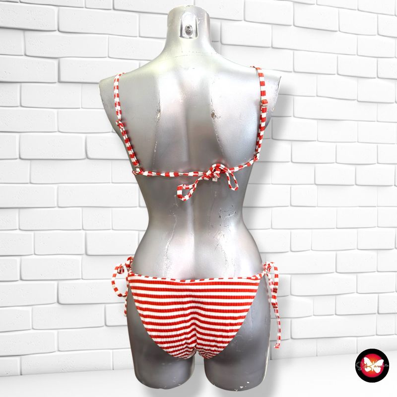 Bikini de rayas color Blanco y naranja Talla S