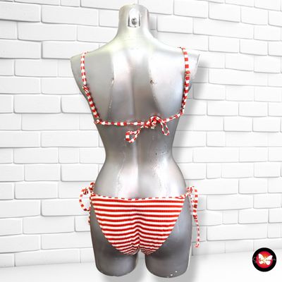 **HOY** Bikini de rayas color Blanco y naranja Talla S
