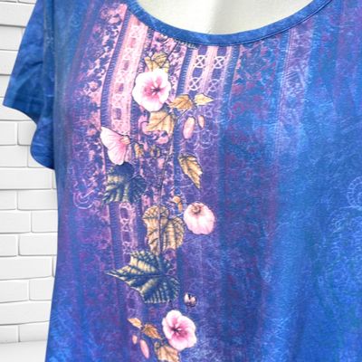 **HOY** Vestido de manga corta color Azul y rosa Talla M