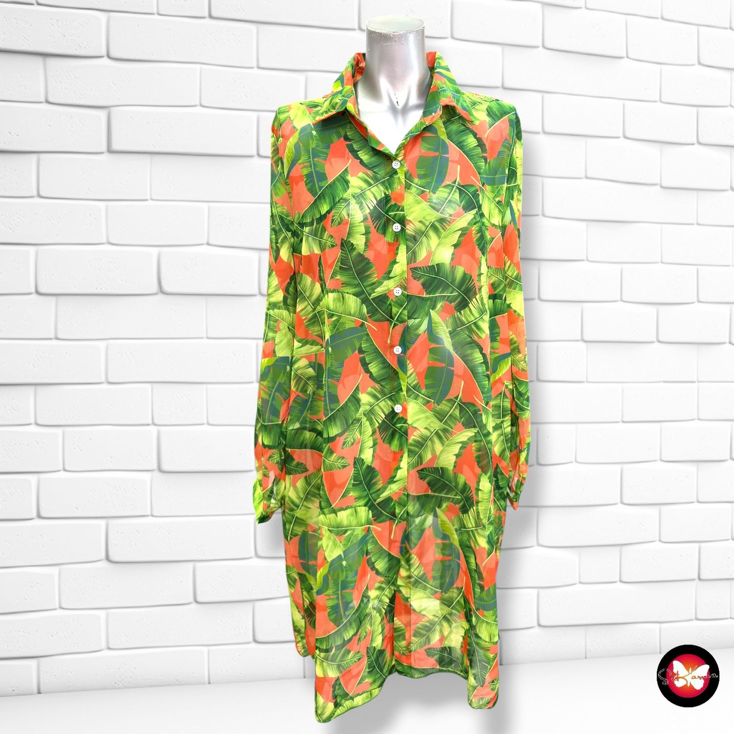 Vestido camisero traslúcido color Varios Talla L