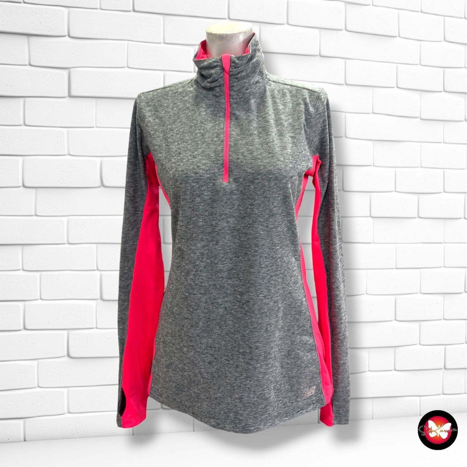 Sudadera deportiva NEW BALANCE color Gris y fresa Talla S