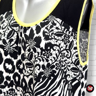 **HOY** Camiseta de tirantes BONITA color Negro, blanco y amarillo Talla L