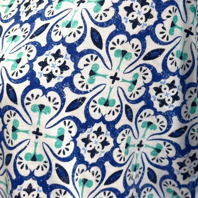 **HOY** Camiseta de manga corta TCHIBO color Blanco, azul y turquesa  Talla 40/42 (grande)