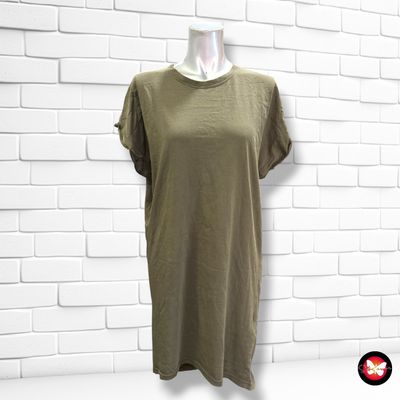 **HOY** Vestido maxi camiseta  color Verde oliva Talla M (grande)
