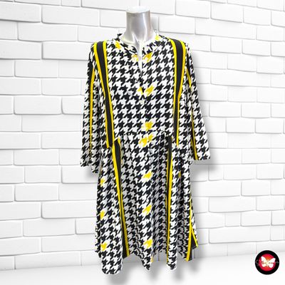 **HOY** Vestido blusón AMY VERMONT color Negro, blanco y amarillo Talla 40/42