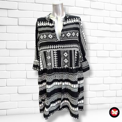 **HOY** Vestido blusón AMISU color Negro y blanco Talla 42