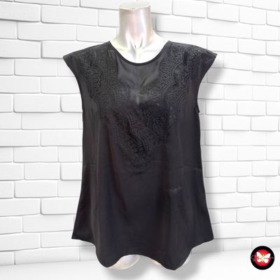 **HOY** Blusa sin mangas con encaje GUESS color Negro Talla S