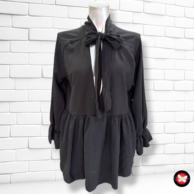 **HOY** Blusa con lazada al cuello  color Negro Talla ÚNICA GRANDE