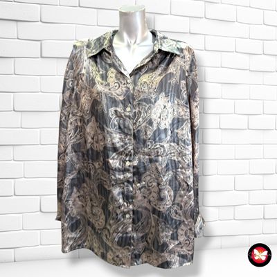 **HOY** Camisa de manga larga satinada  color Gris y taupe Talla 3XL