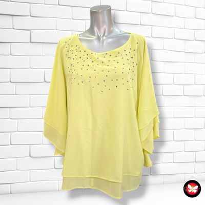 **HOY** Blusa con volantes STAR by JULIEN MAC DONALD color Amarillo Talla 42 (10UK)