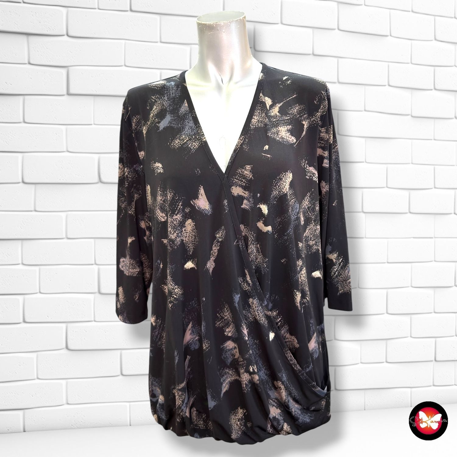 Blusa de media manga KIM&amp;CO. color Negro y varios Talla M (grande)