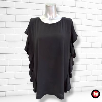**HOY** Blusa con volantes CANDA color Negro Talla L (grande)