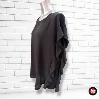 **HOY** Blusa con volantes CANDA color Negro Talla L (grande)