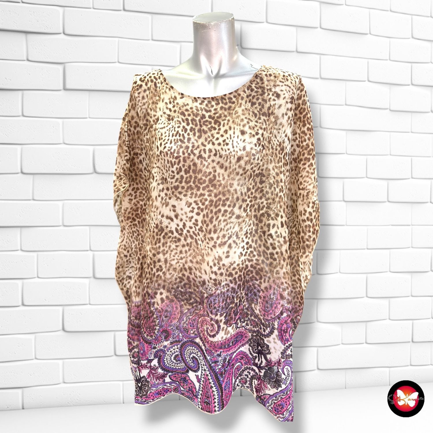 Blusa traslúcida CAMAÏEU color Animal print Talla ÚNICA GRANDE
