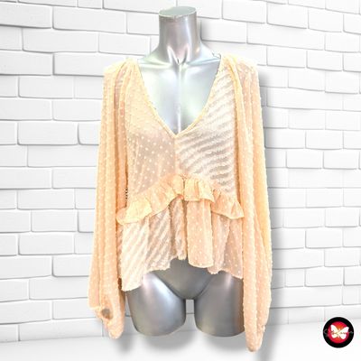 **HOY** Blusa traslúcida estilo romántico ASOS color Salmón Talla 38