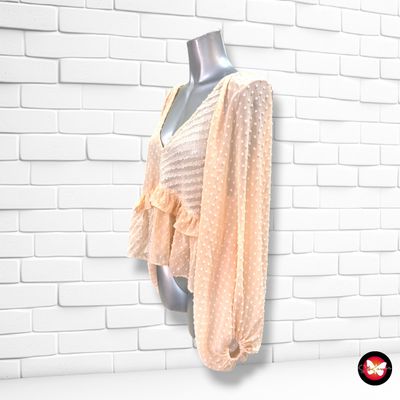**HOY** Blusa traslúcida estilo romántico ASOS color Salmón Talla 38
