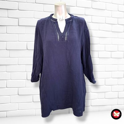 **HOY** Blusa de media manga ZARA color Azul marino Talla L