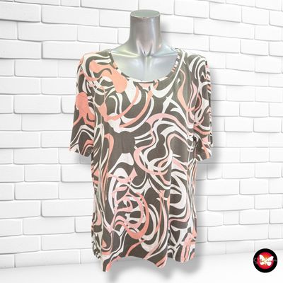 **HOY** Camiseta de manga corta estampada  color Gris, blanco y rosa Talla XL