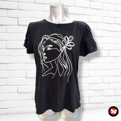 **HOY** Camiseta de manga corta con bordados EVER.ME color Negro Talla L