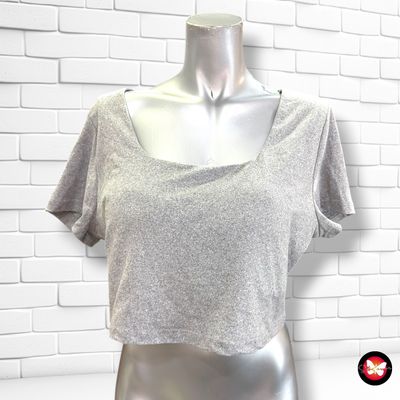 **HOY** Camiseta deportiva cropped  color Gris Talla XL