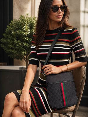 Bolso bandolera de tela color Negro Talla PEQUEÑO
