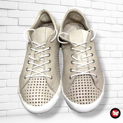 **HOY** Zapatillas de piel caladitas ANDREA CONTI color Taupe Talla Calzado 40