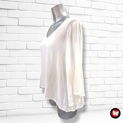 **HOY** Blusa de media manga  color Blanco Talla ÚNICA