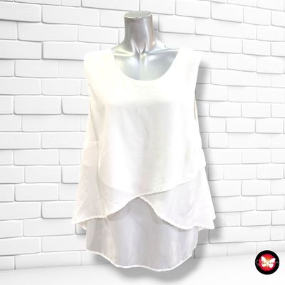 **HOY** Blusa sin mangas con capas VIERZIG GRAD color Blanco Talla XL