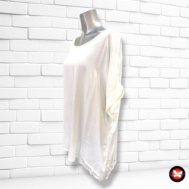 Blusa de manga corta  color Blanco Talla ÚNICA